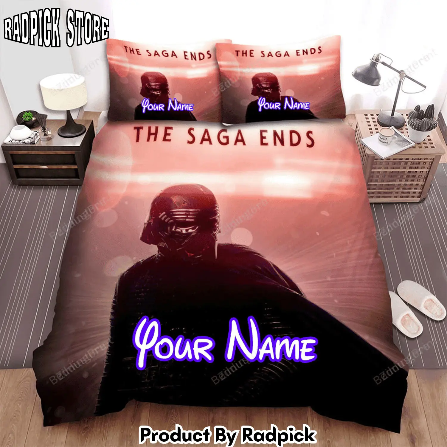 Radpick star wars episode ix the rise of skywalker the saga ends movie poster bed sheets duvet cover personalized name bedding sets rp3271922